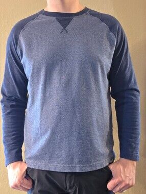 Eddie Bauer Men's Resolution Performance Long-Sleeve Tee Large Two-Tone Blue